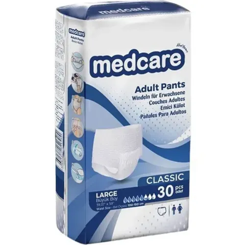 MEDCARE L KÜLOT Medcare Classic Emici Külot Yetişkin Hasta Bezi 5,5 Damla Large 30'Lu Paket - Görsel 1